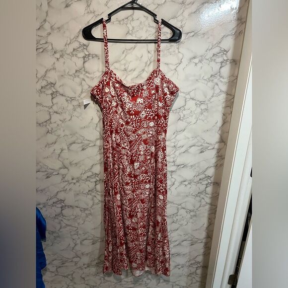 NEW Rebecca Taylor Labyrinth Slip Dress Sleeveless Side Slit Plus Size 14 - Picture 12 of 13